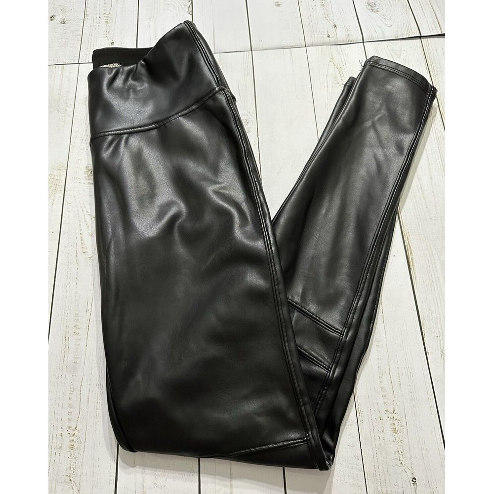 Seven7 Faux Leather Leggings Womens size‎ Small Black Pull On Stretch